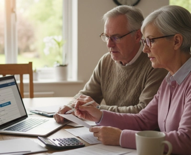 Imagem idosos na frente do computador